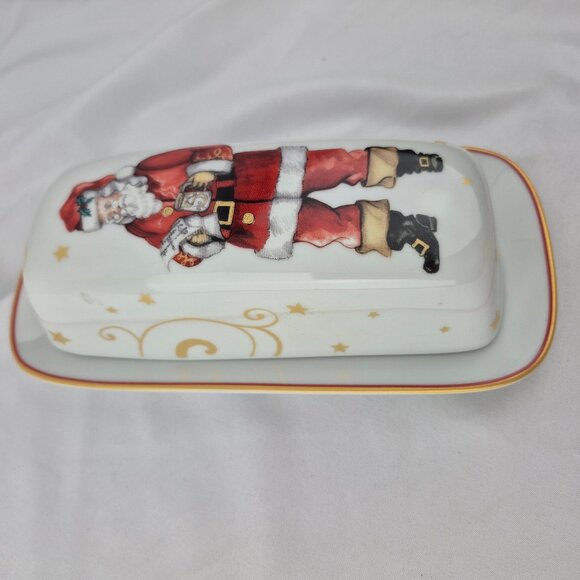 Williams-Sonoma 'Twas The Night Before Christmas Butter Dish Santa Claus - Picture 4 of 16